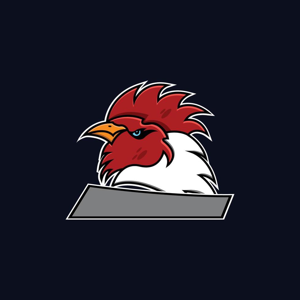 logotipo do ícone de cabeça de galo vetor