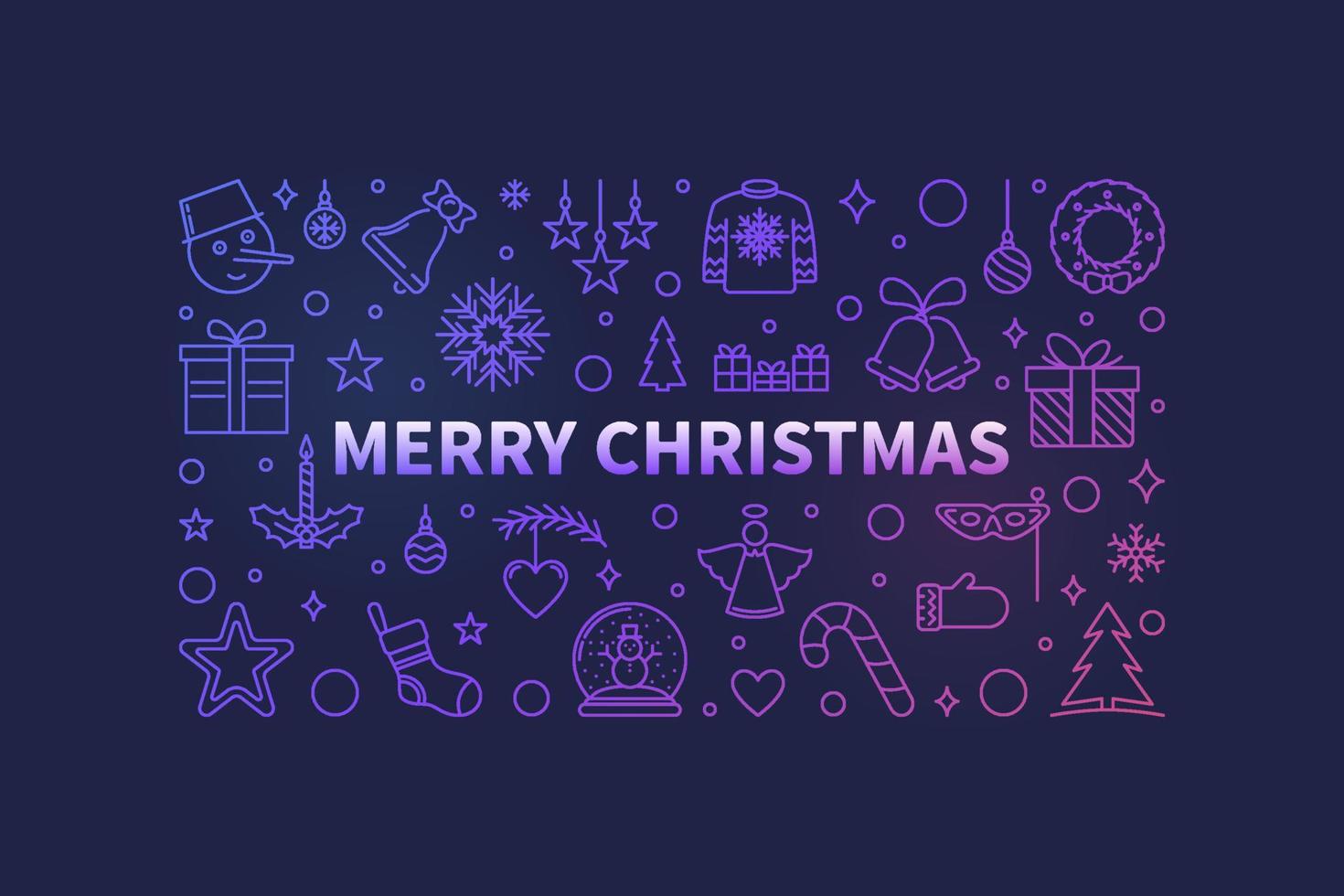 feliz natal ilustração colorida vetorial - banner de natal vetor