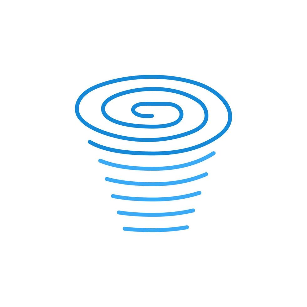ícone de vetor de linha azul tornado - símbolo linear de furacão