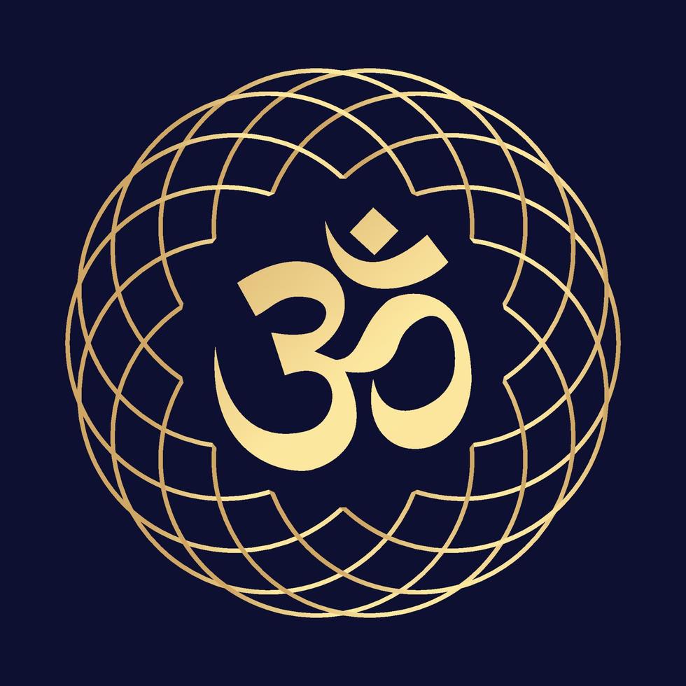 om símbolo hindu em círculo geométrico vetor