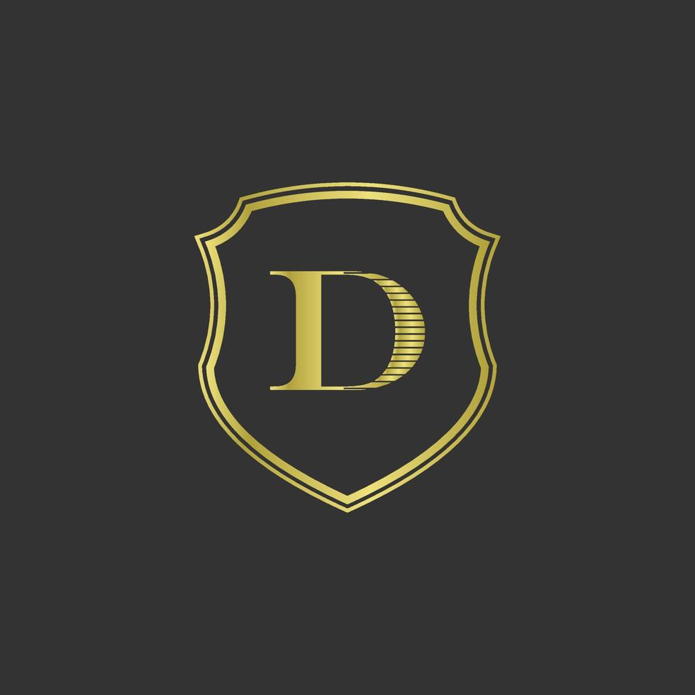 iniciais d elegante logotipo dourado vetor