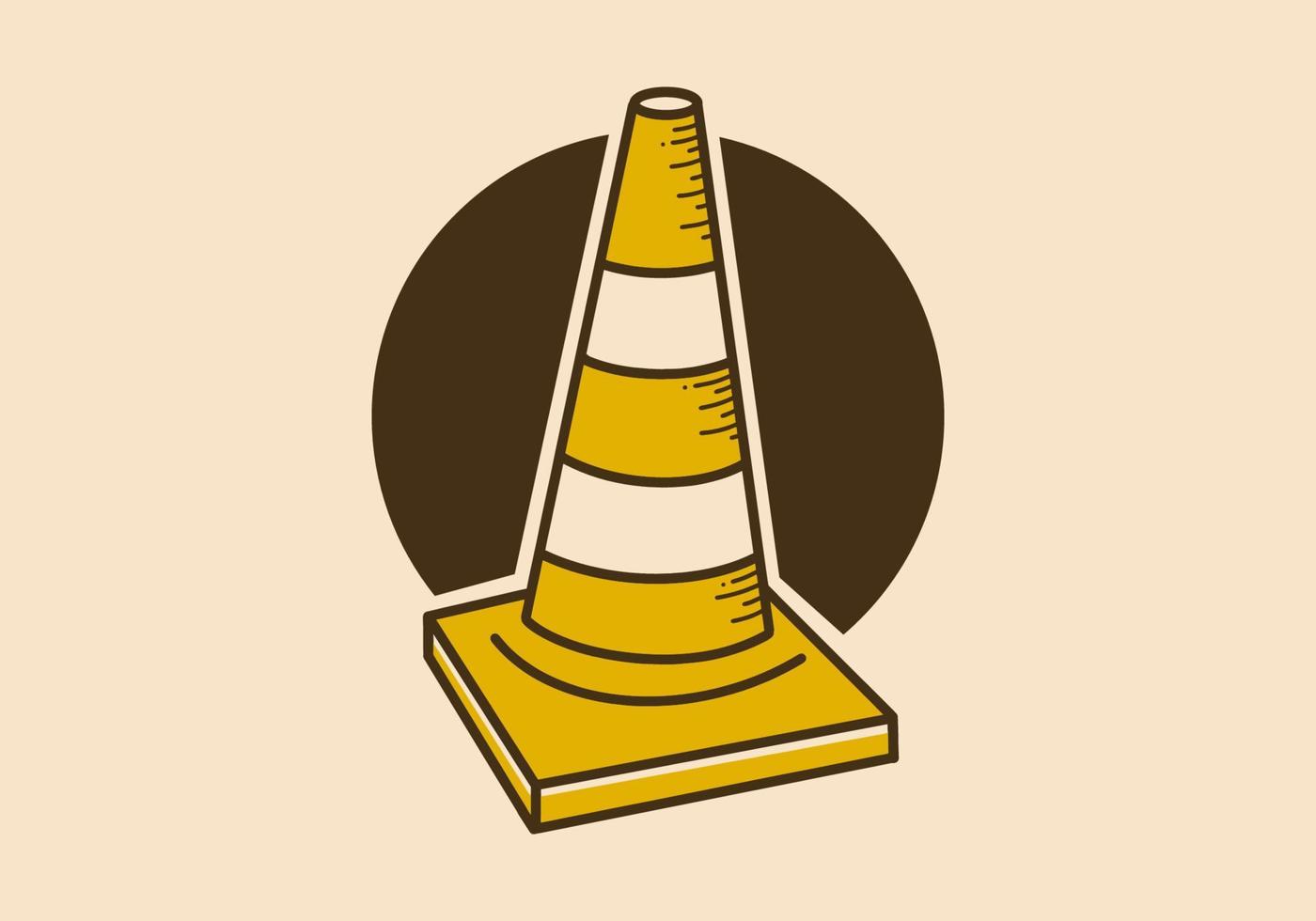 ilustração de arte vintage de cone de trânsito vetor