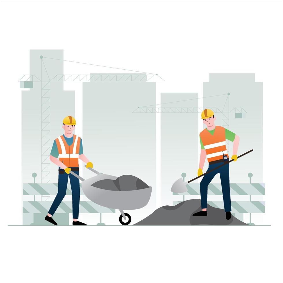 ilustração de trabalhador da construção civil vetor