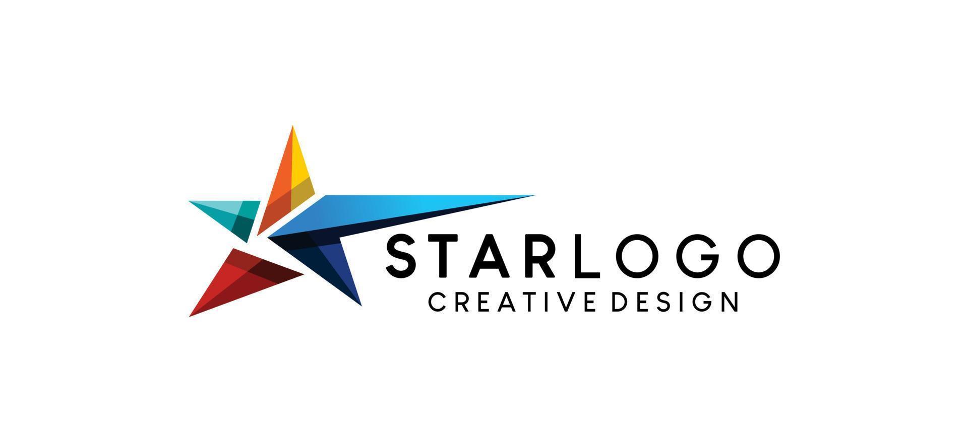 design de logotipo de ícone de estrela multicolorida moderna vetor