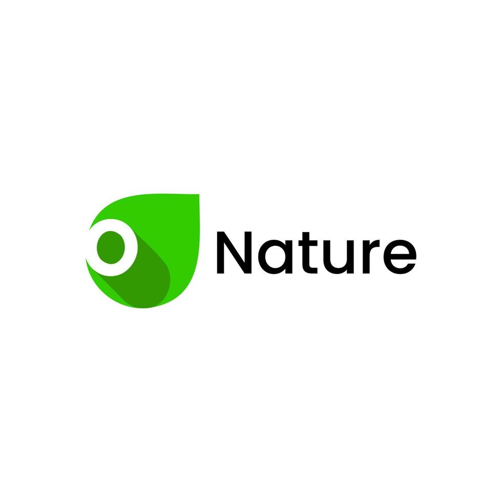 letra inicial o elemento de tempate de design de logotipo de ícone de natureza vetor