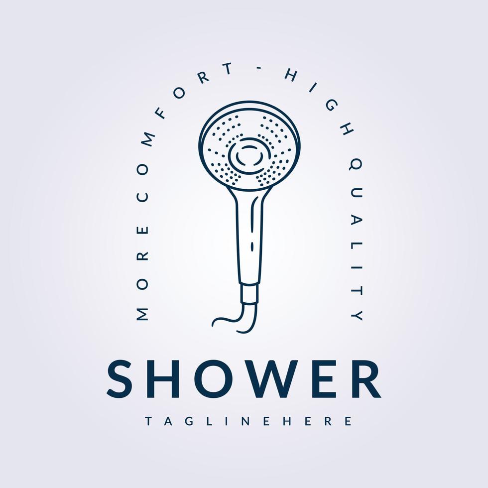 design de ilustração vetorial de logotipo de linha mínima de banheiro de chuveiro vetor