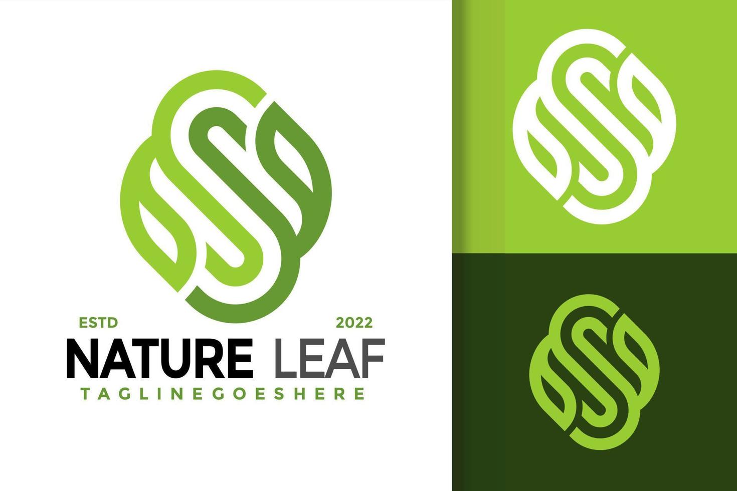 design de logotipo de folha de natureza inicial, vetor de logotipos de identidade de marca, logotipo moderno, modelo de ilustração vetorial de designs de logotipo