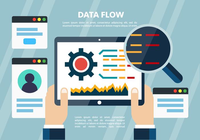 Elementos vetoriais de dados digitais planos gratuitos vetor