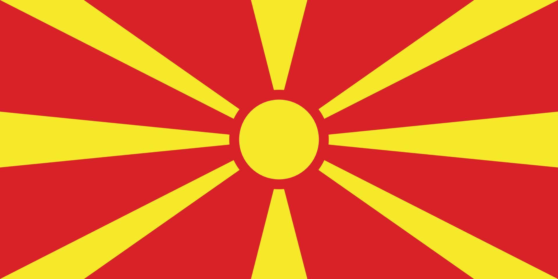 ilustração em vetor bandeira nacional da Macedônia do Norte. bandeira da macedônia do norte