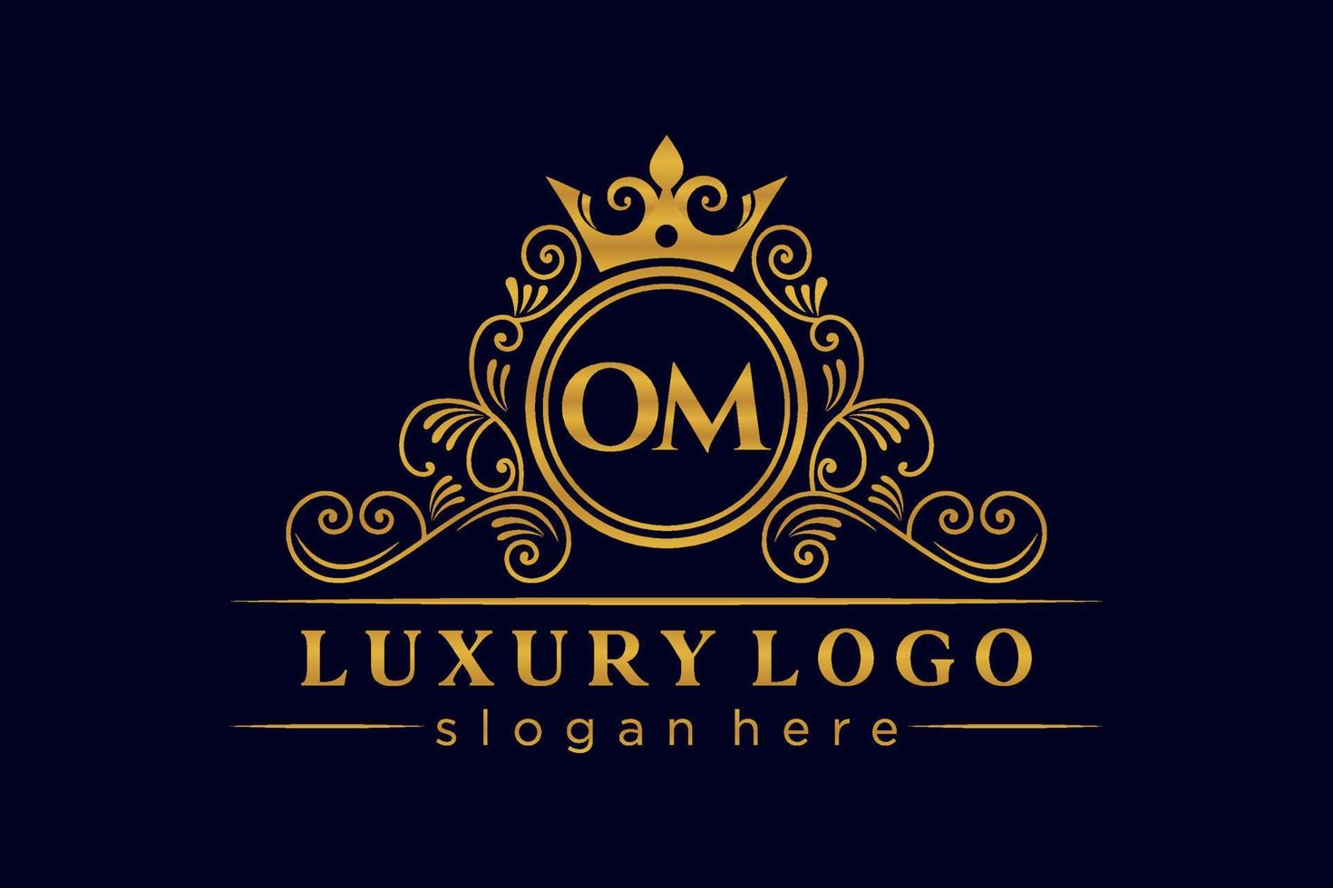 om letra inicial ouro caligráfico feminino floral mão desenhada monograma heráldico antigo estilo vintage luxo design de logotipo vetor premium