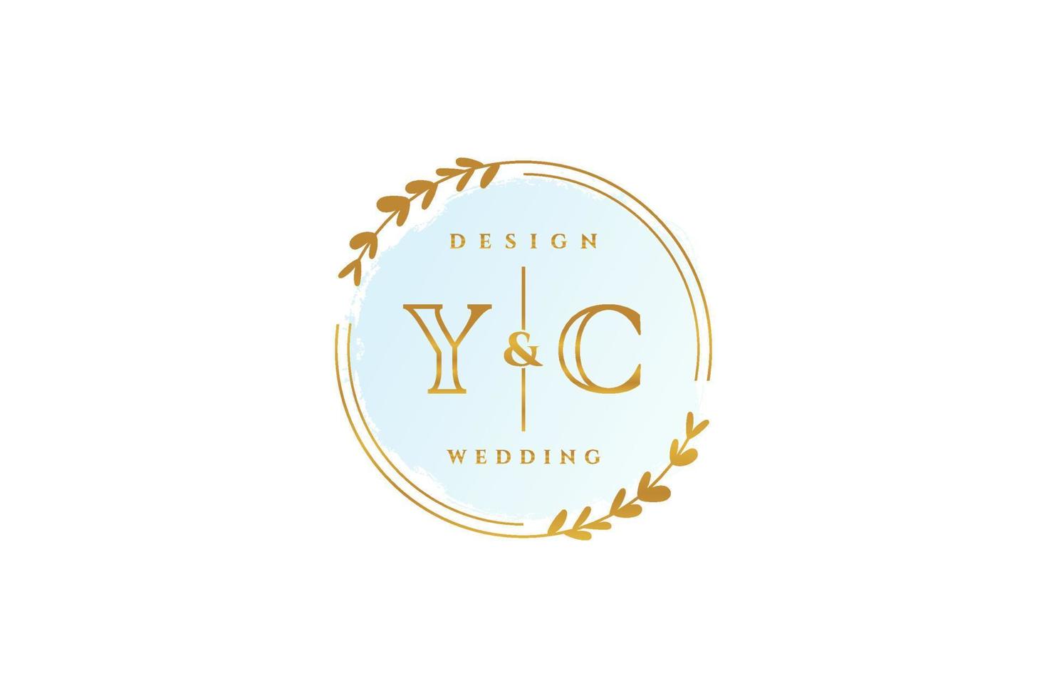 monograma de beleza inicial yc e logotipo de caligrafia de design de logotipo elegante de assinatura inicial, casamento, moda, floral e botânico com modelo criativo. vetor