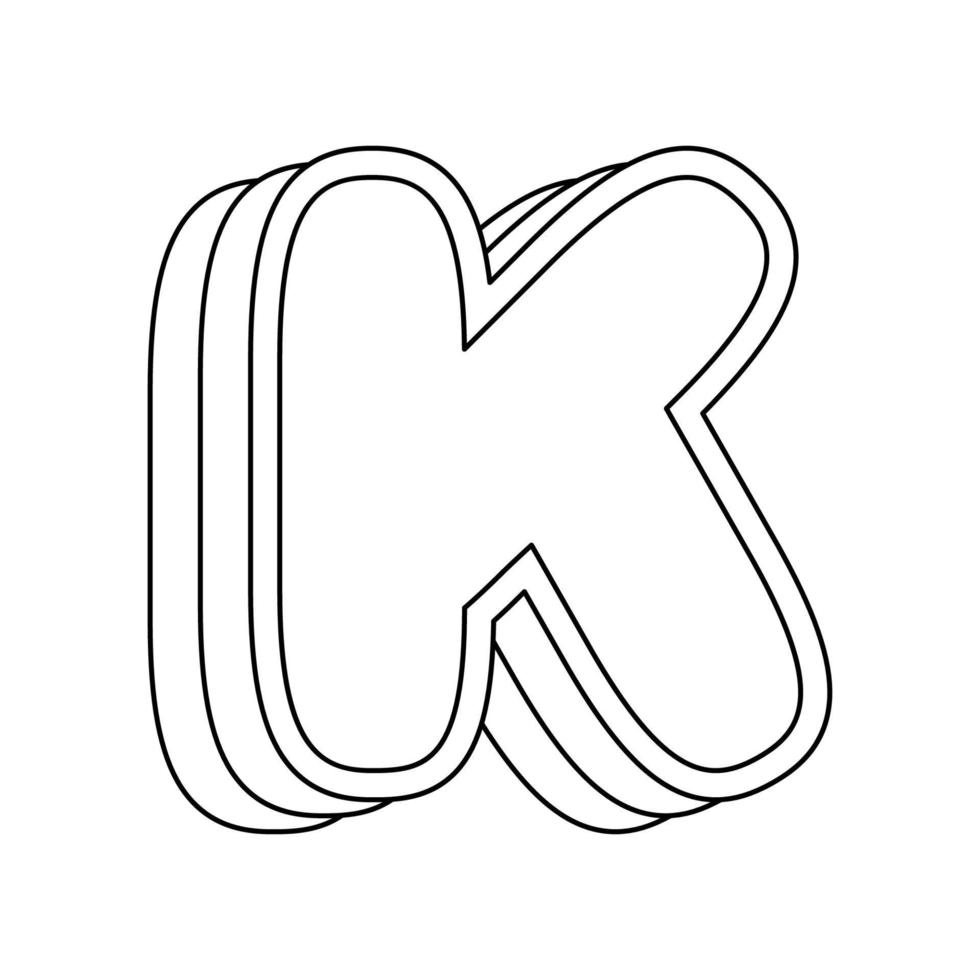 página para colorir com a letra k para crianças vetor