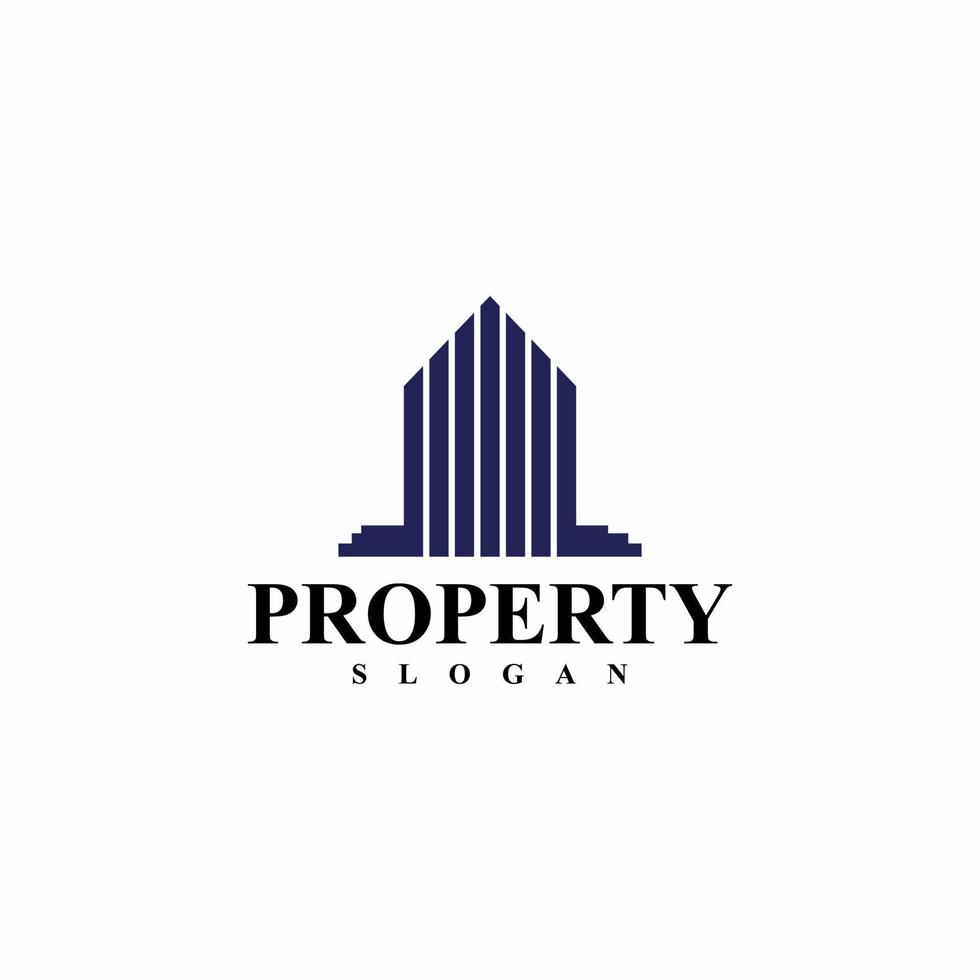 design de logotipo de propriedade imobiliária de luxo e elegante em um estilo simples e moderno vetor