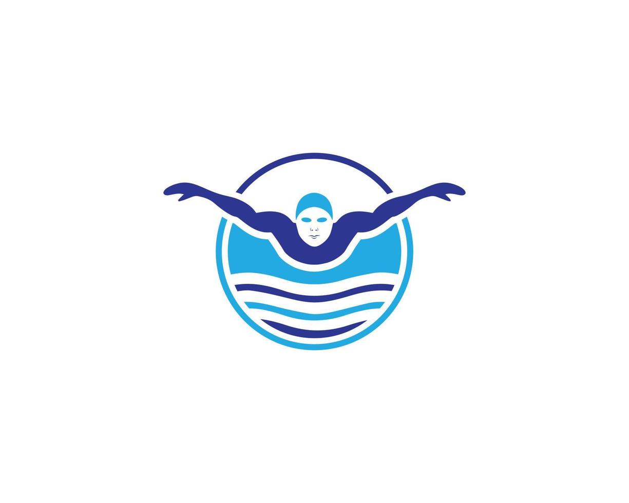 ícone de logotipo de natação projeta modelo de conceito criativo de vetor moderno.