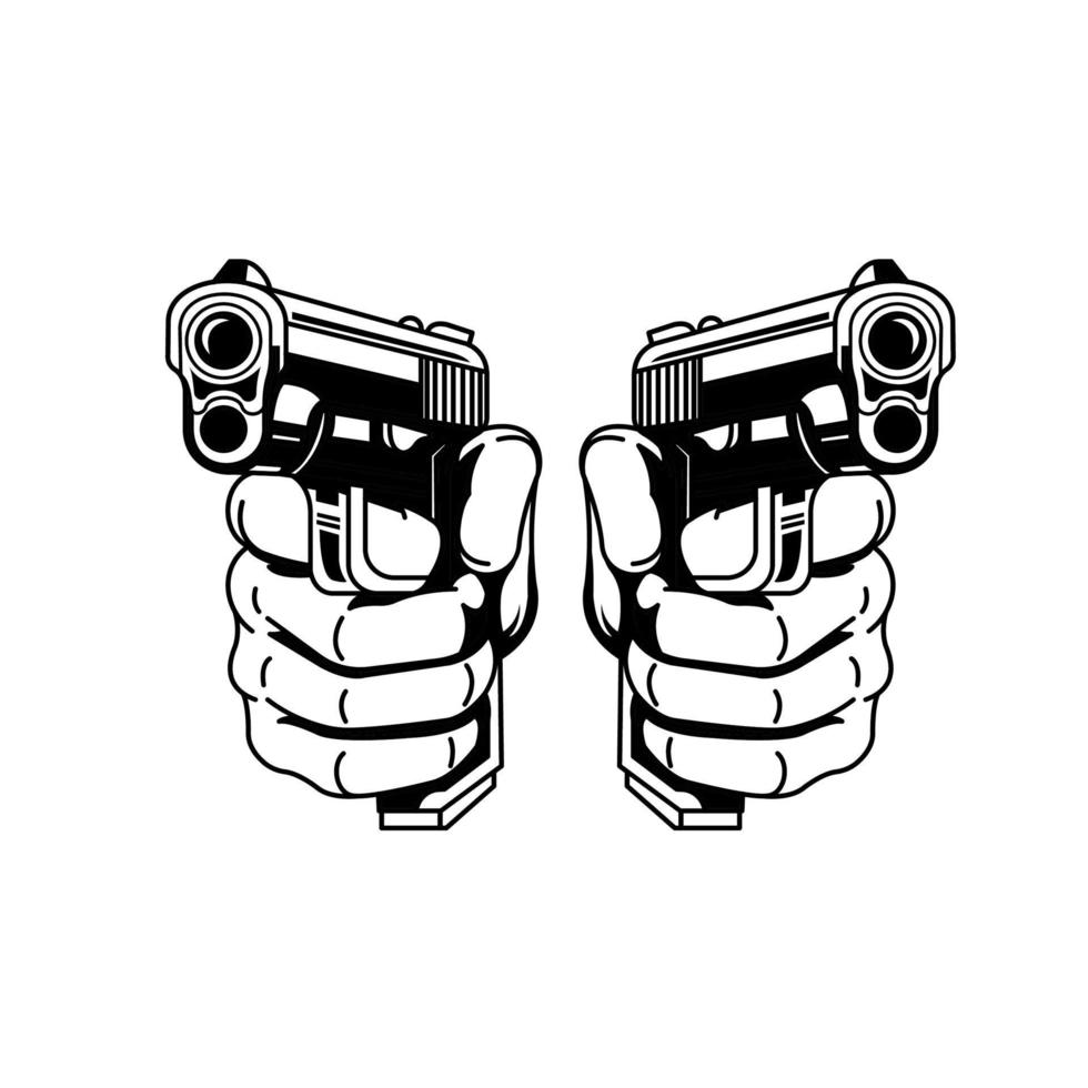 vetor de design de ilustração de arma de mão