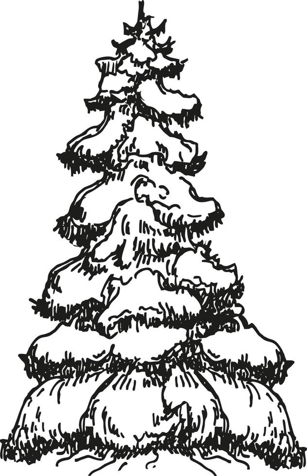símbolo de desenho de árvore de natal vetor natal inverno