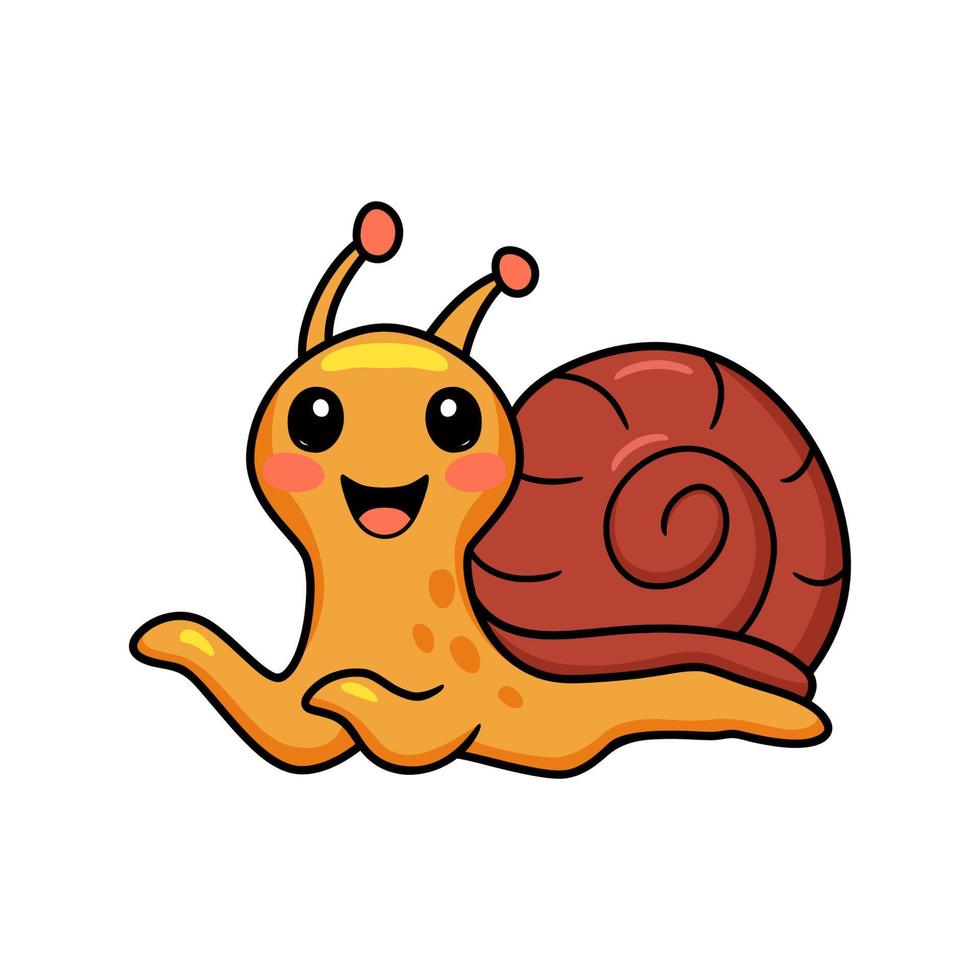 personagem de desenho animado de caracol bonitinho vetor