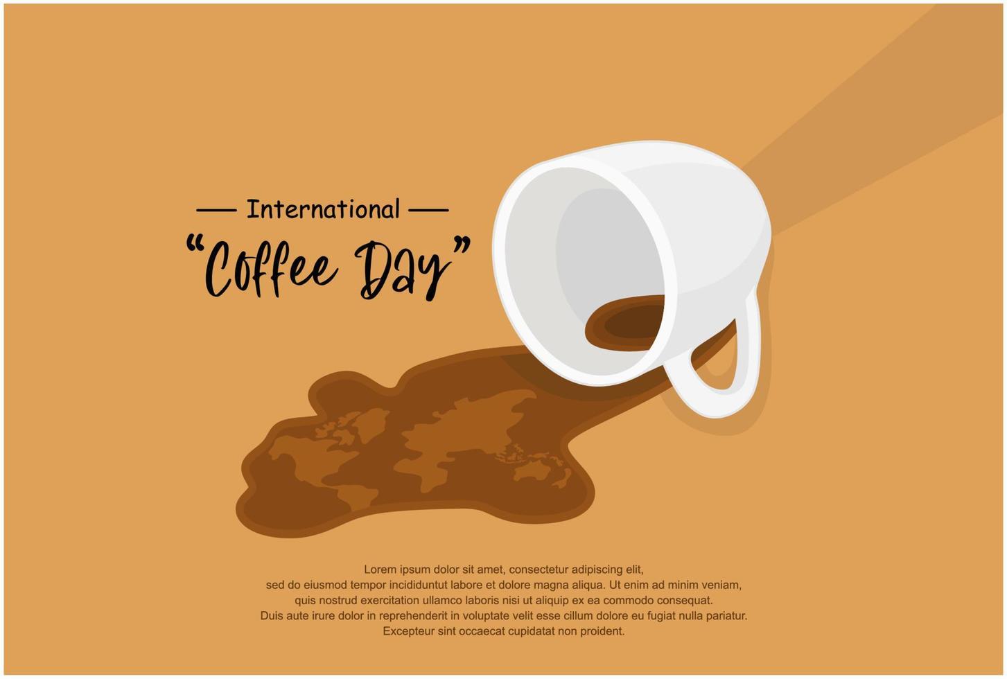 banner e cartaz de modelo de dia internacional do café vetor