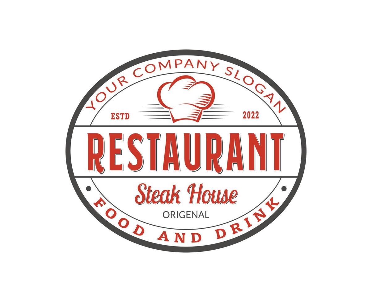 restaurante retrô logotipo vintage vetor