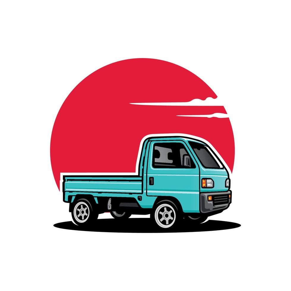 vetor de ilustração de mini caminhão japão