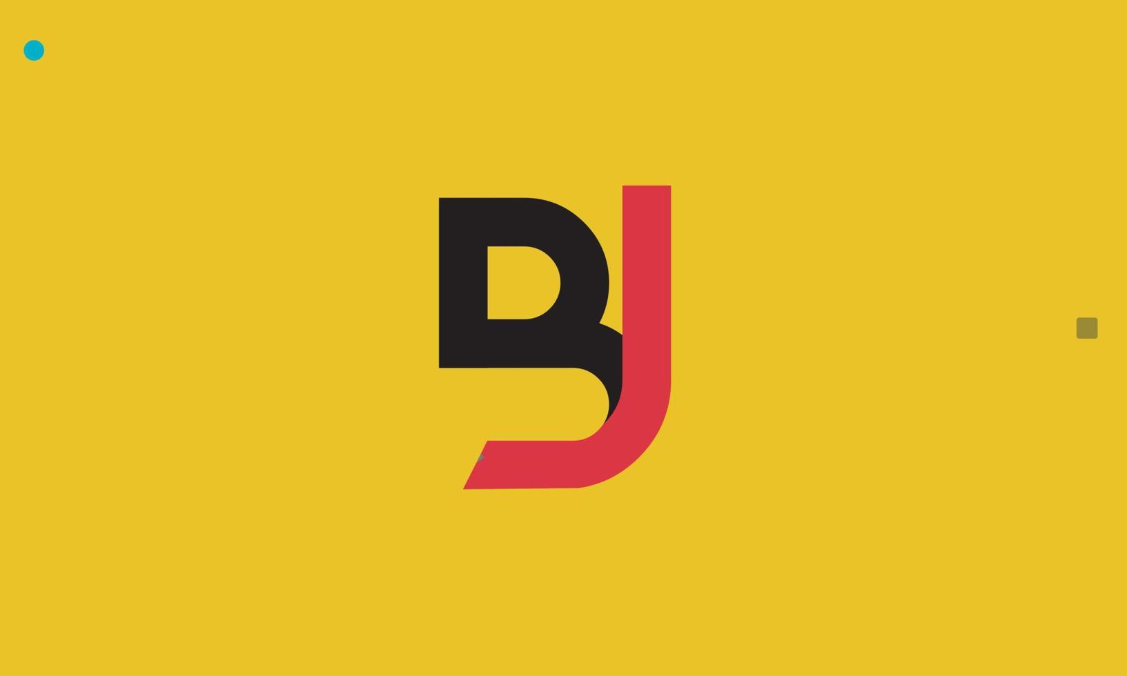 letras do alfabeto iniciais monograma logotipo bj, jb, b e j vetor