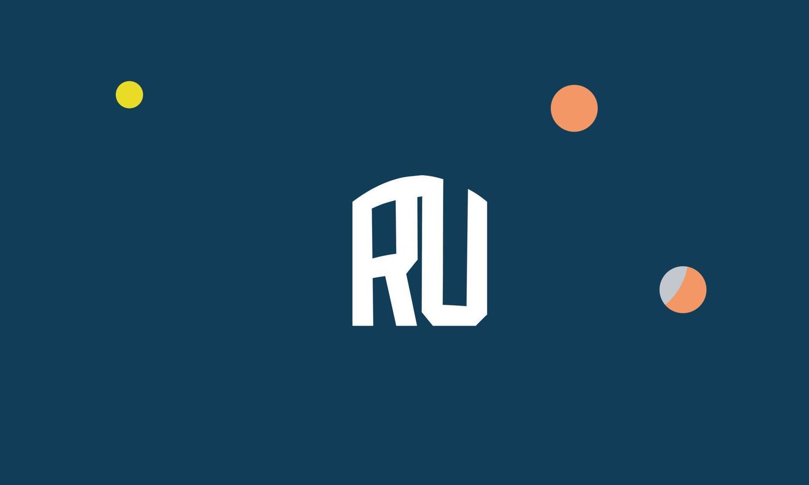 letras do alfabeto iniciais monograma logotipo ru, ur, r e u vetor