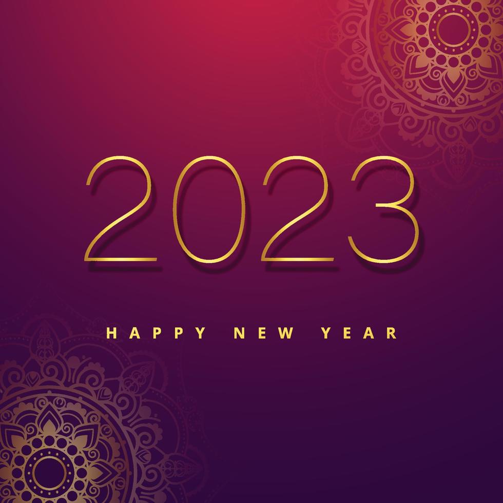fundo de cartão de saudação de ano novo brilhante elegante de 2023 vetor