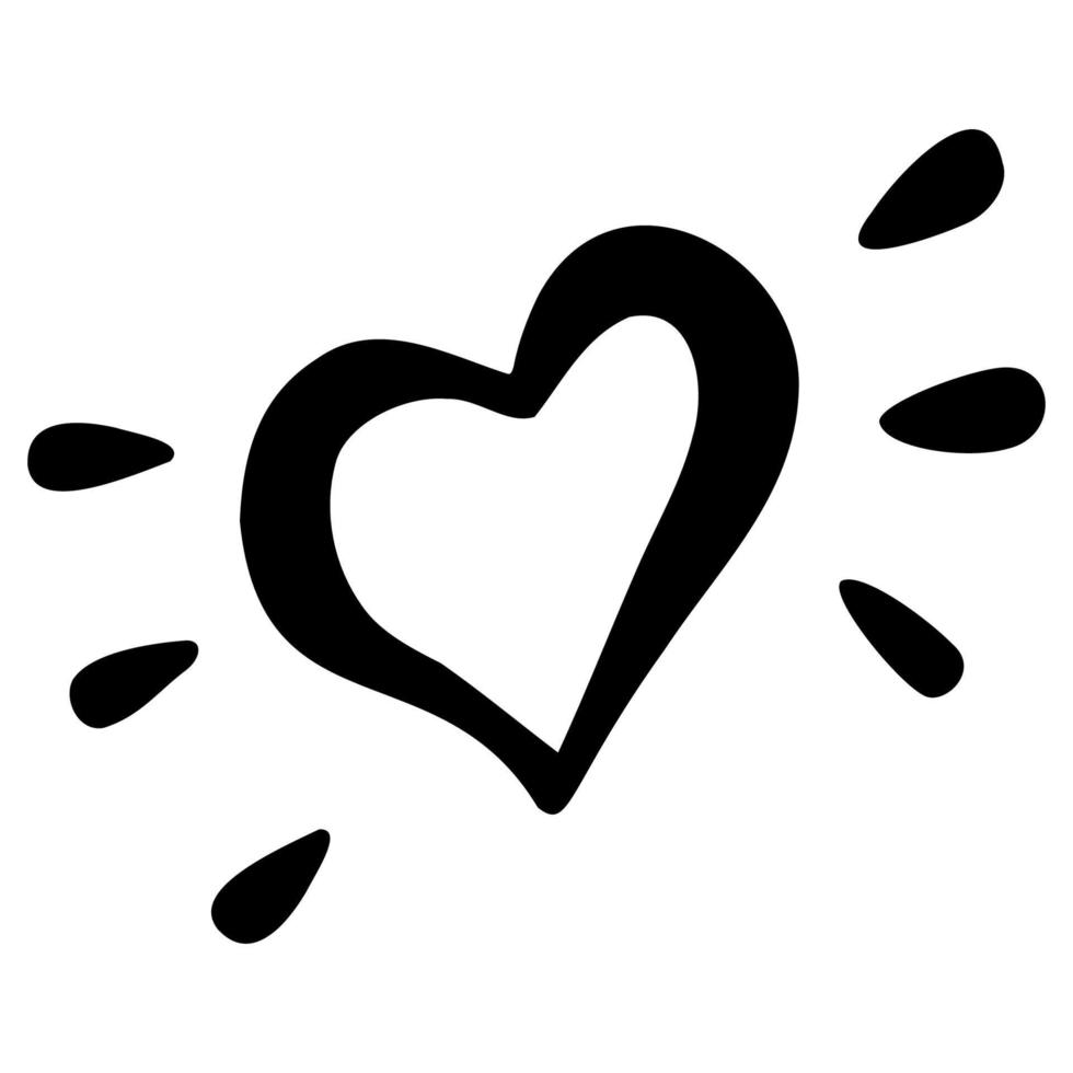 um coração de estilo doodle. o padrão de coração é isolado em um fundo branco. ilustração vetorial para seu design gráfico. vetor