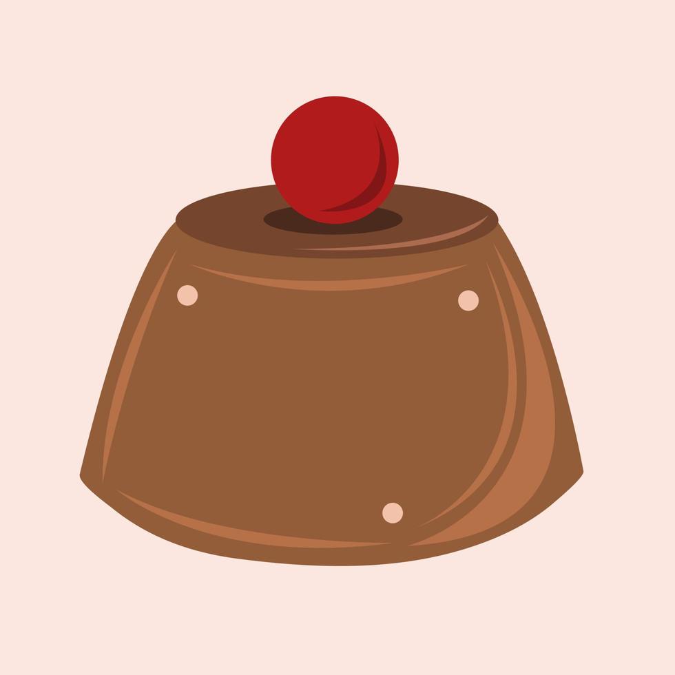 ilustração vetorial de pudim de chocolate para design gráfico e elemento decorativo vetor