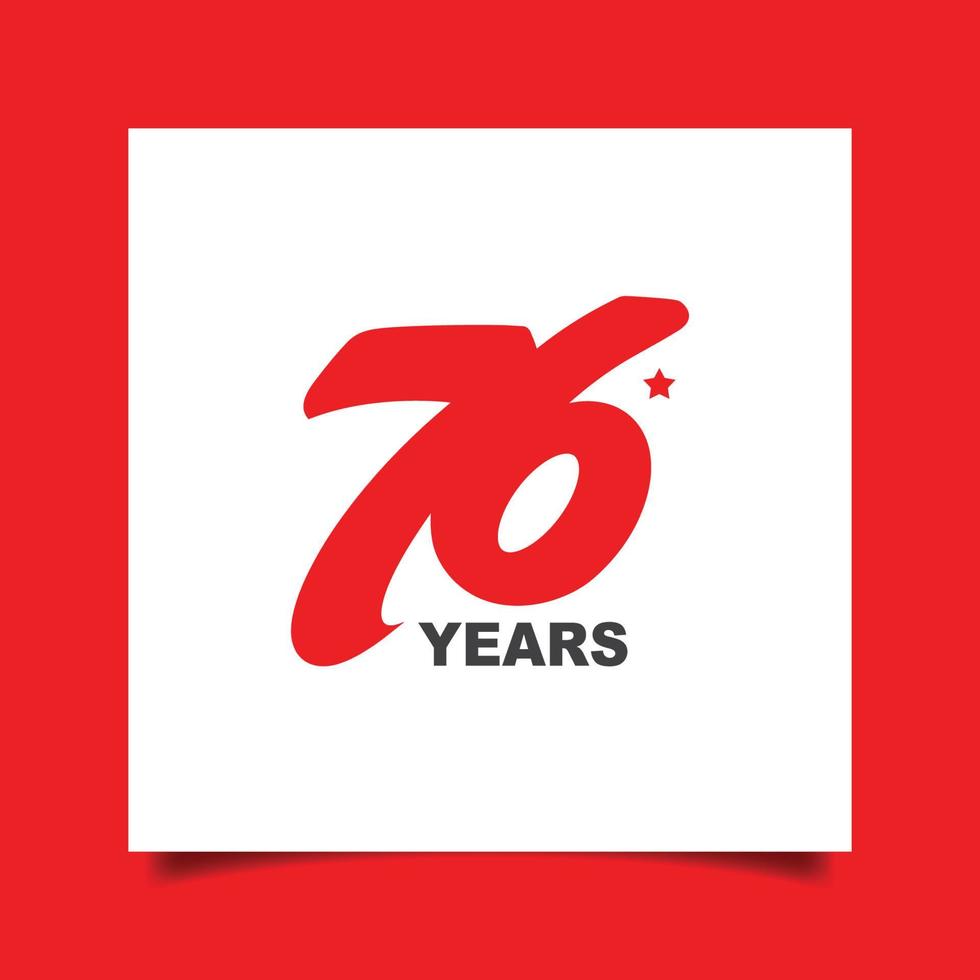 logotipo do 76º aniversário vetor