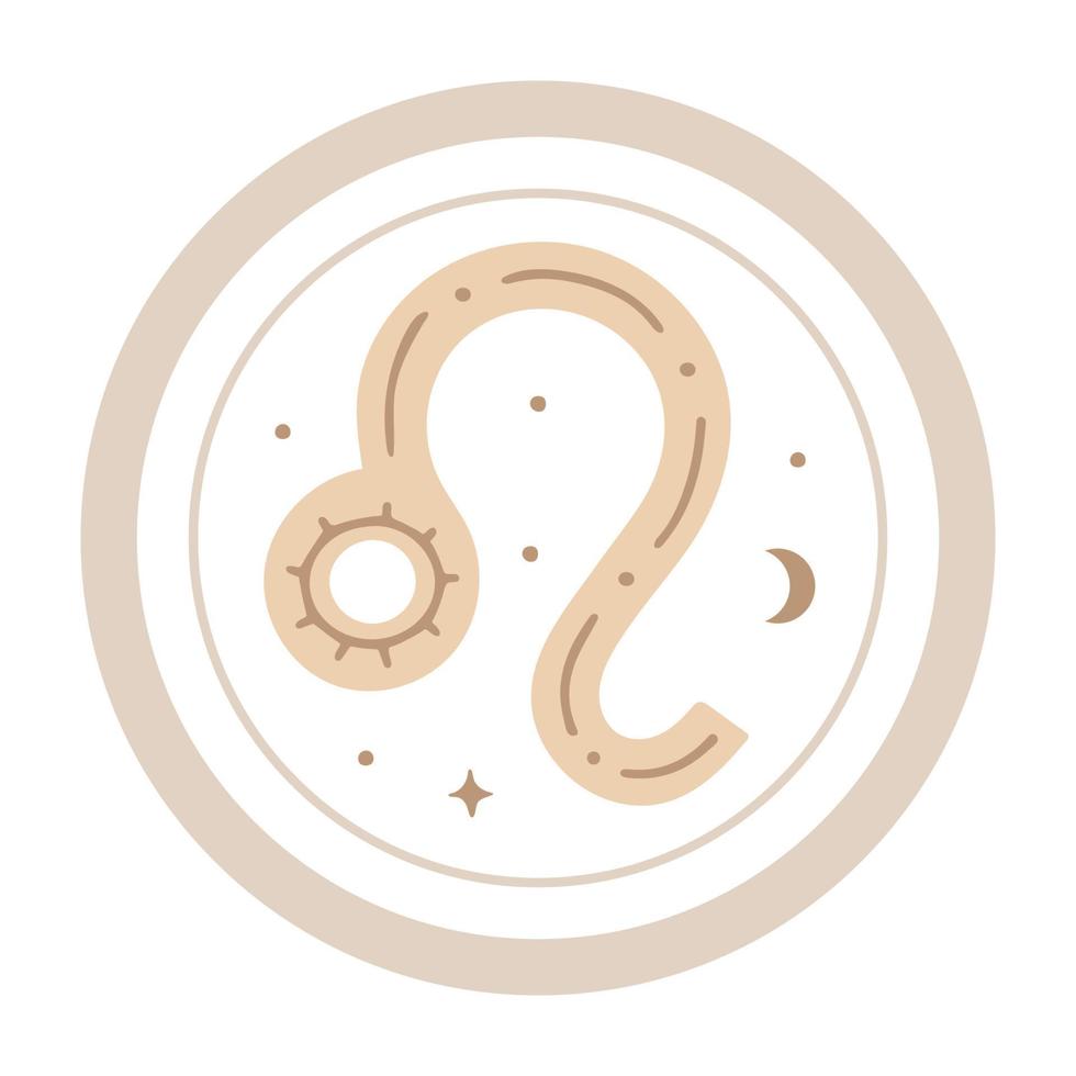 vetor de símbolo do zodíaco de leo, signo de horóscopo desenhado à mão. ícone astrológico decorado isolado. Áries astrologia signo clipart em fundo branco