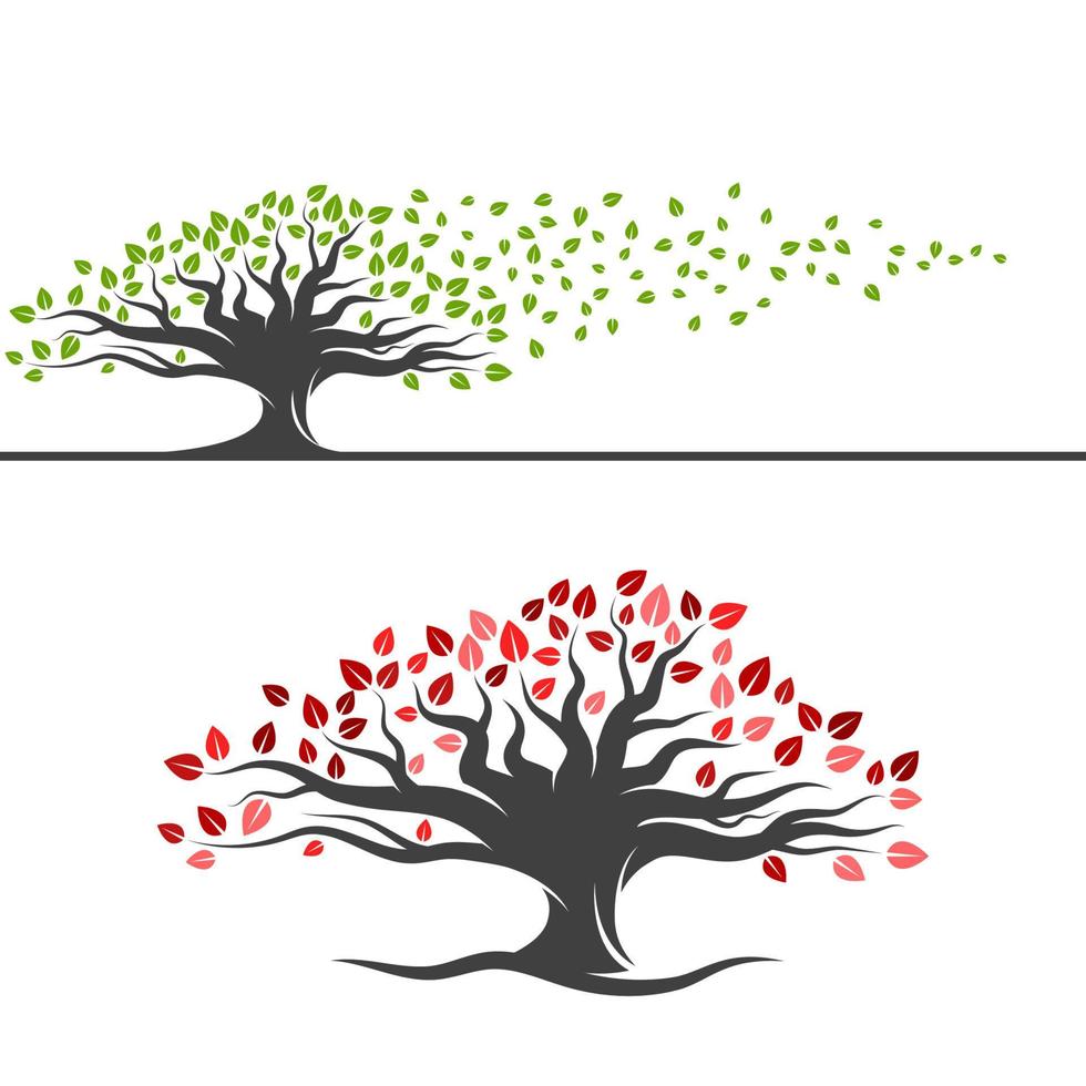 ilustração de design de ícone de vetor de logotipo de árvore de crianças