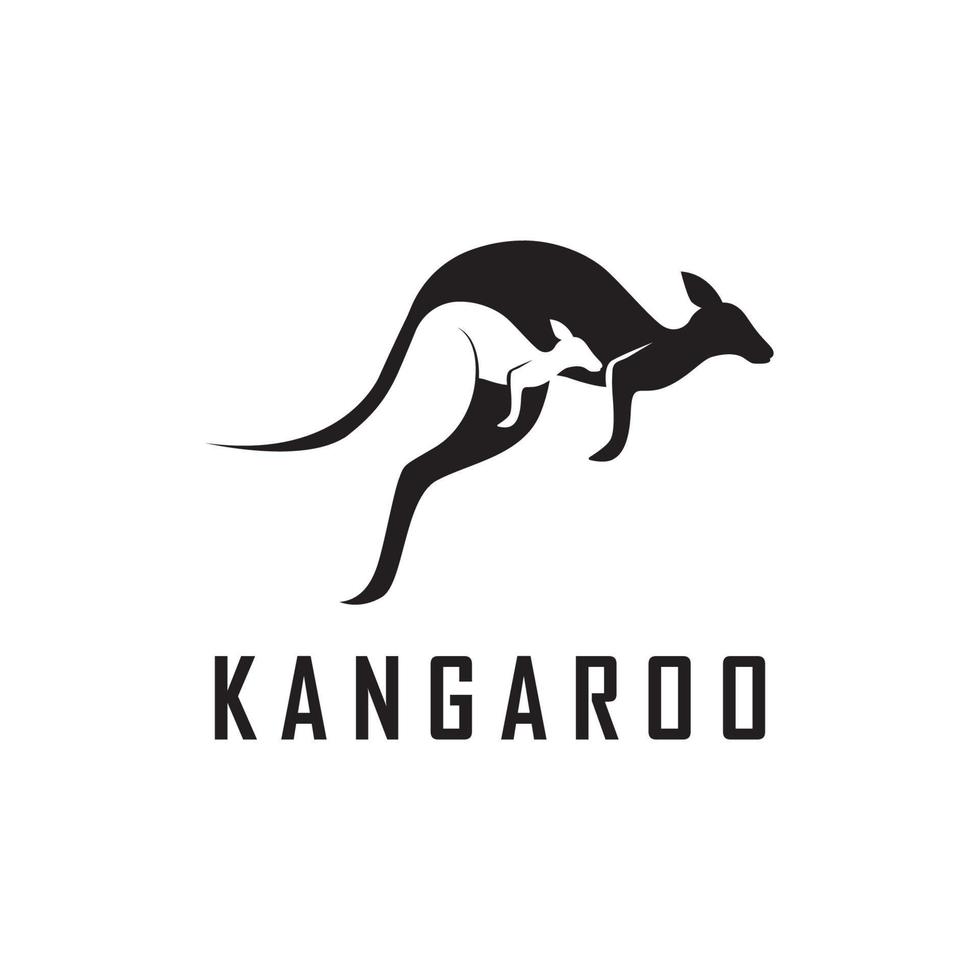 vetor de logotipo canguru com modelo de slogan