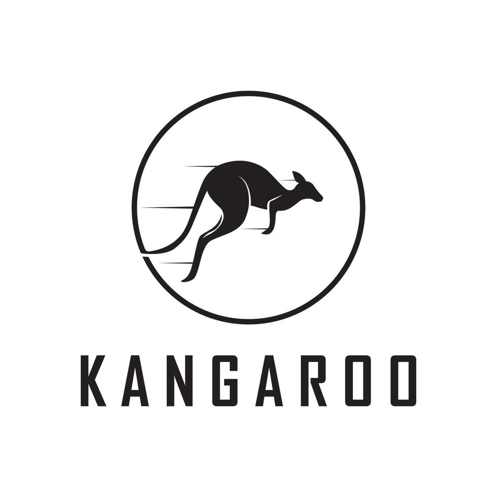 vetor de logotipo canguru com modelo de slogan