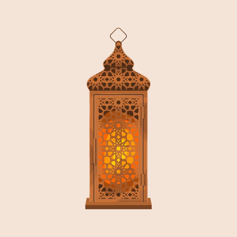 ilustração vetorial isolada de lâmpada árabe do ramadã com padrão de pé editável para fins de tema ocasional islâmico, como ramadã e eid também necessidades de design de cultura árabe vetor