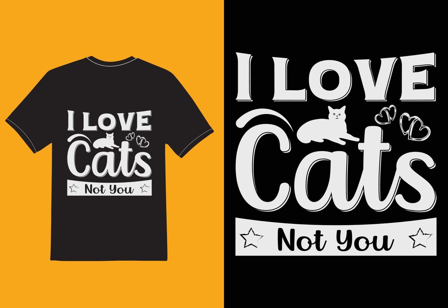 camiseta eu amo gatos não você vetor