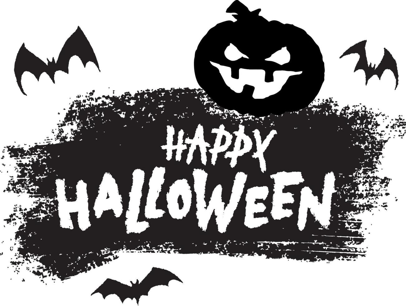 feliz festa de halloween letras de vetor. letras manuscritas de feriado de halloween para banner, pôster, cartão de felicitações, convite para festa. ilustração vetorial com elemento de design decorativo de mão desenhada. vetor