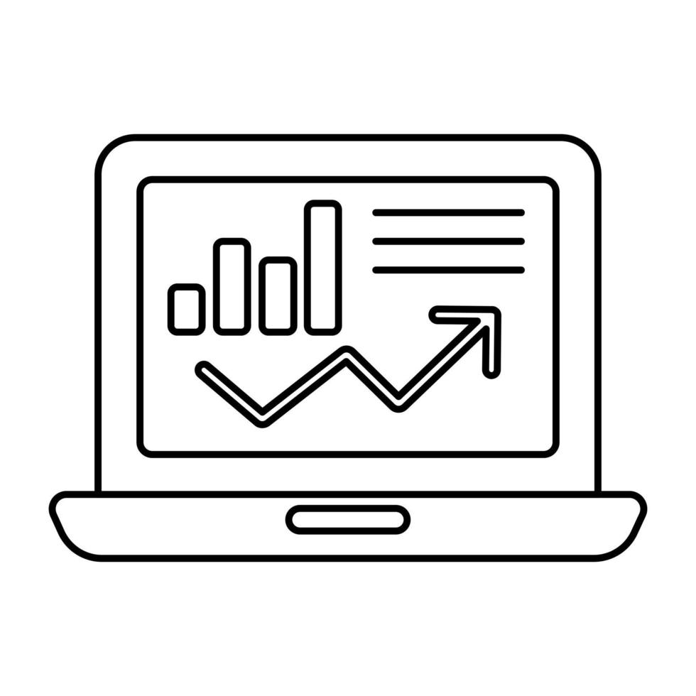 um ícone de download premium do gráfico de crescimento online vetor