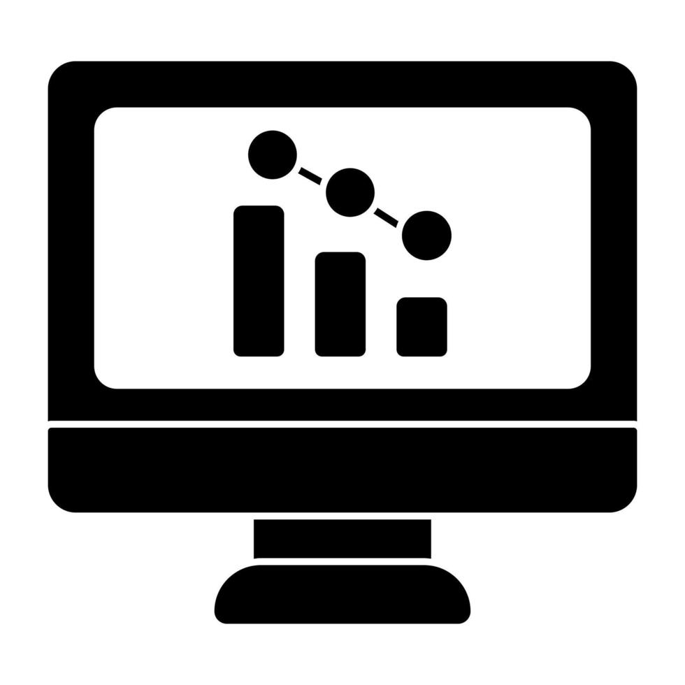ícone de análise de dados online em design moderno vetor