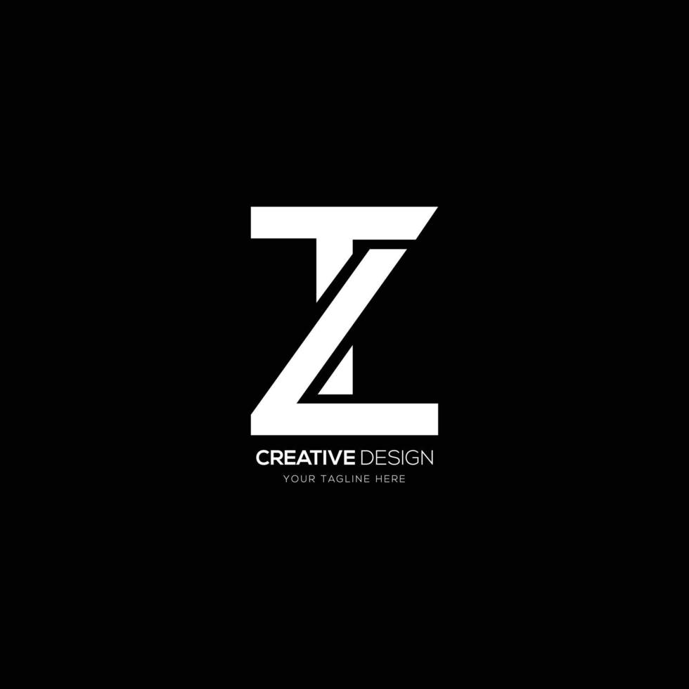 design de letras moderno tlz logotipo criativo vetor