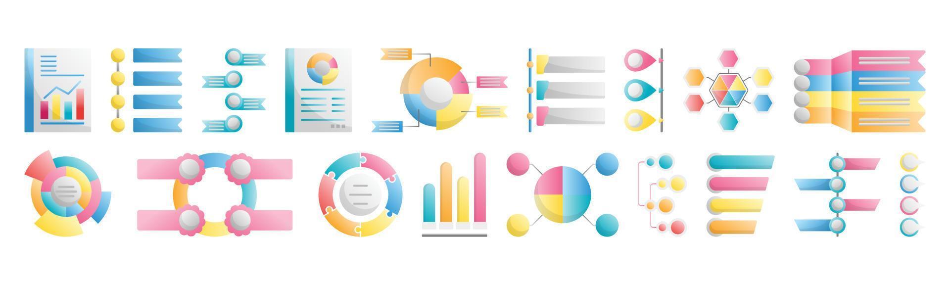 ilustração em vetor modelo de design de conjunto de ícones infográfico