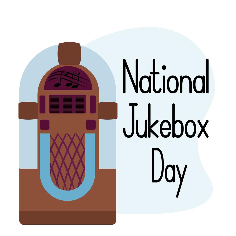 dia nacional da jukebox, ideia para pôster, banner, panfleto ou cartão postal vetor