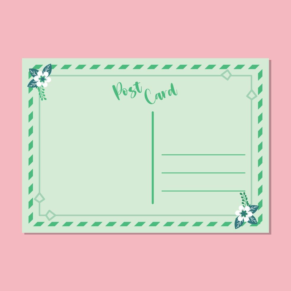 modelo de cartão postal verde simples vetor