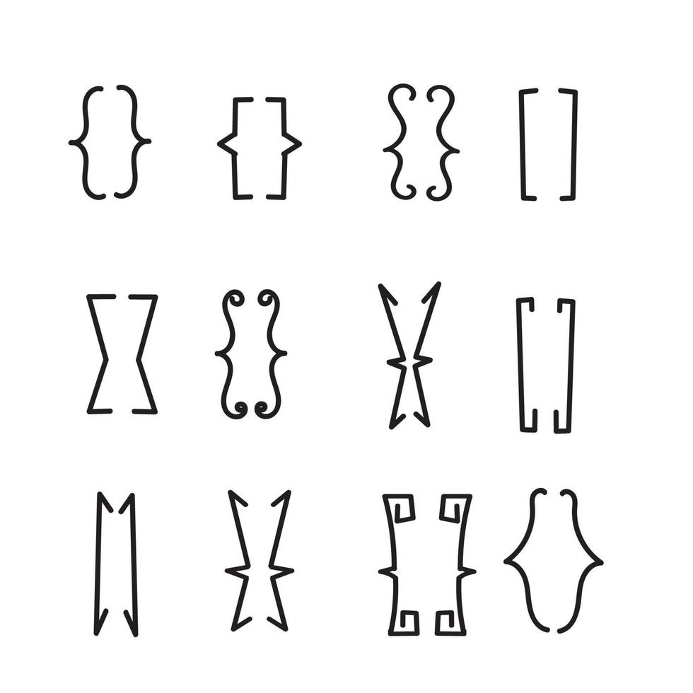 ícone de ilustração de suporte de texto de doodle desenhado à mão vetor