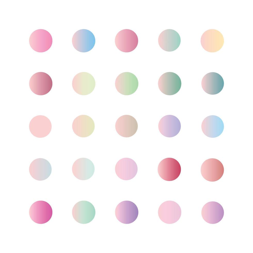 coleção de círculos de pacote de cores gradiente linear pastel para aplicativos, ui, ux, web design, banner, etc. conjunto de gradiente pastel vetor