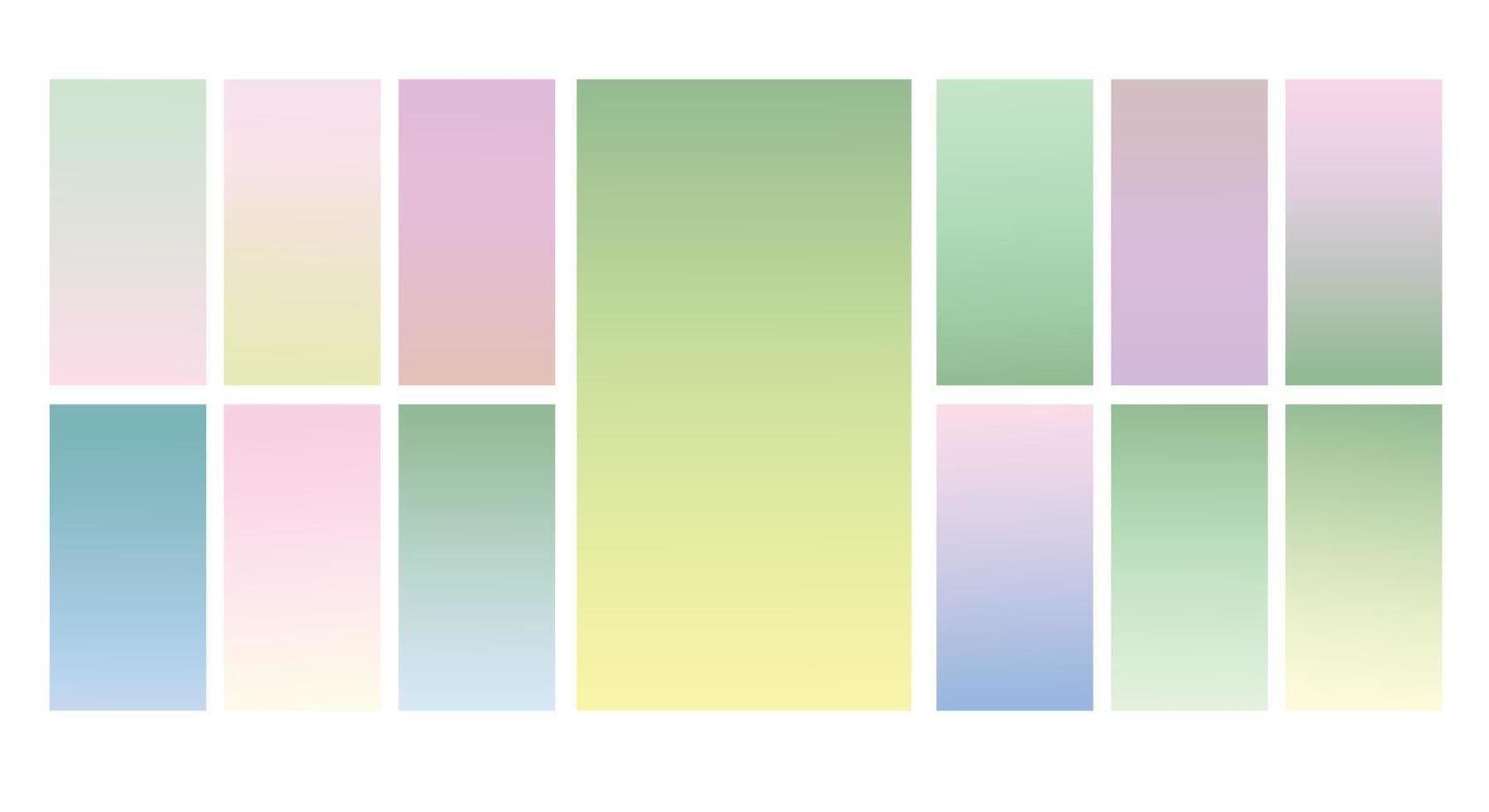 conjunto de fundo gradiente pastel. modelo de plano de fundo gradiente pastel suave. gradiente de tela moderna para web vetor