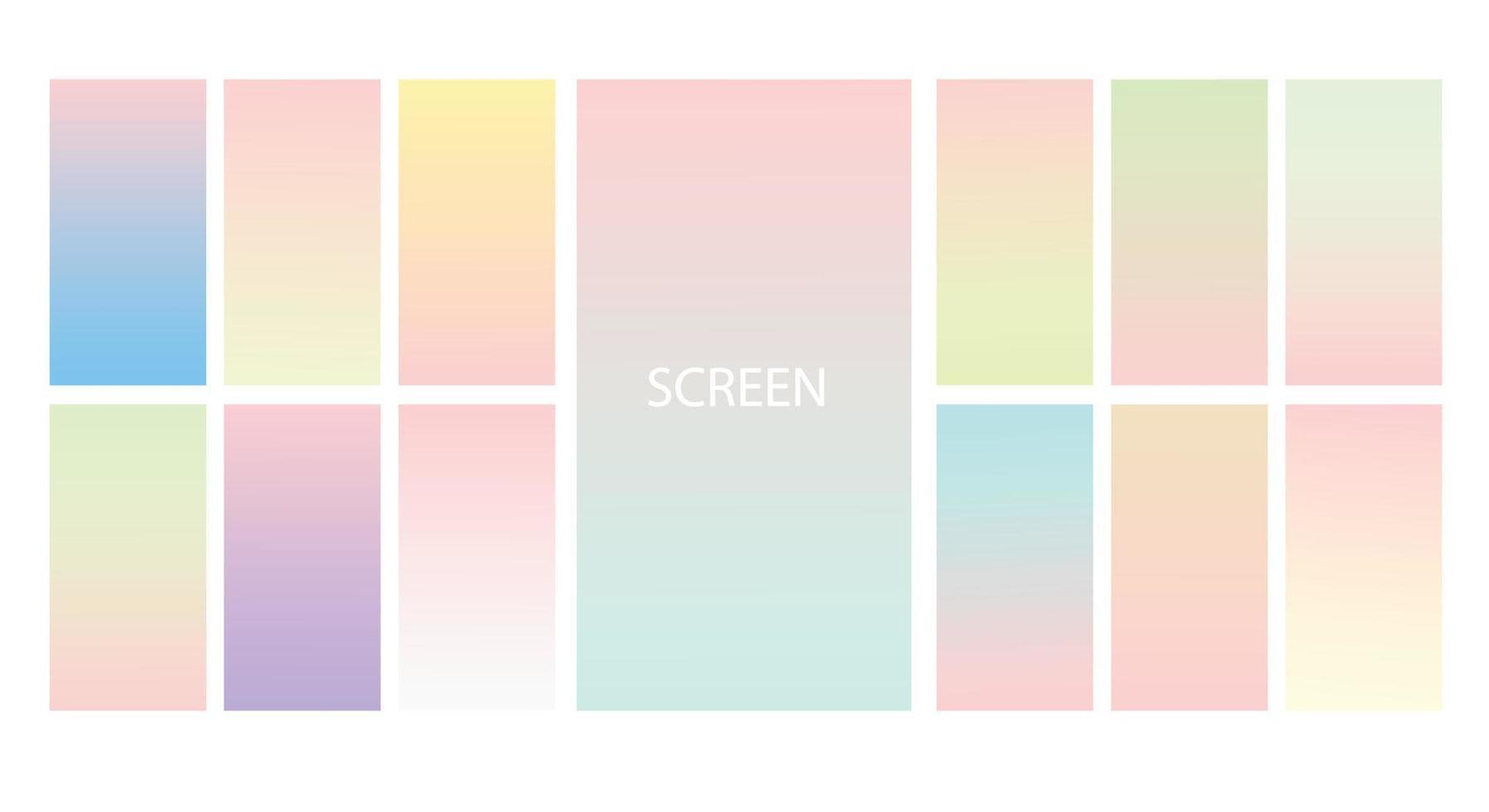 fundo gradiente pastel de vetor de tela moderna. gradiente de cores suaves e vibrantes para aplicativos móveis, design de plano de fundo. gradiente de cor suave brilhante para aplicativos móveis.