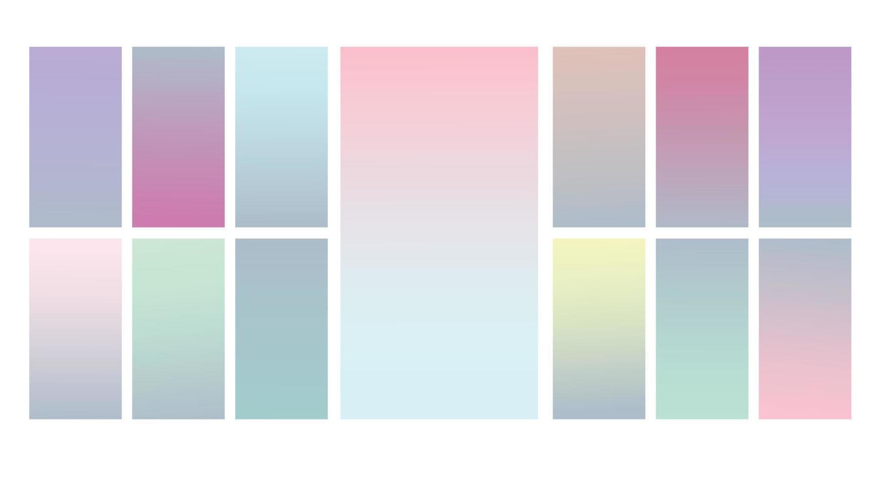 fundo gradiente pastel de vetor de tela moderna. gradiente de cores suaves e vibrantes para aplicativos móveis, design de plano de fundo. gradiente de cor suave brilhante para aplicativos móveis.