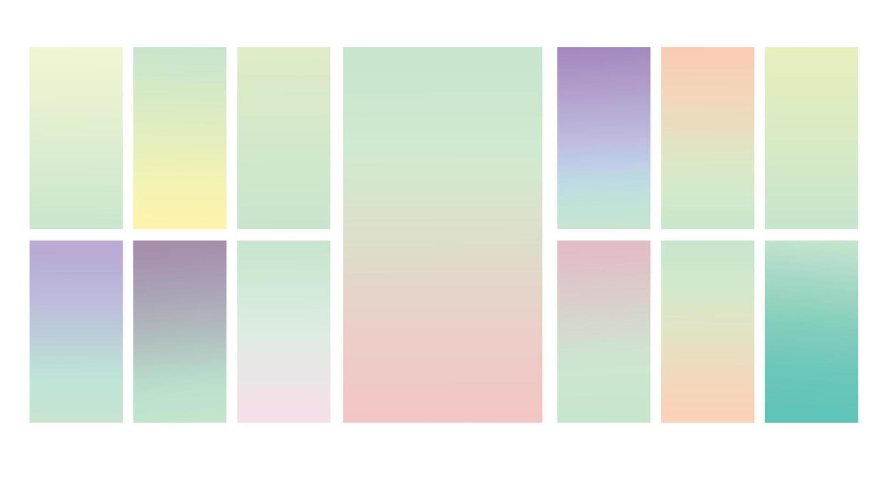 fundo gradiente pastel de vetor de tela moderna. gradiente de cores suaves e vibrantes para aplicativos móveis, design de plano de fundo. gradiente de cor suave brilhante para aplicativos móveis.