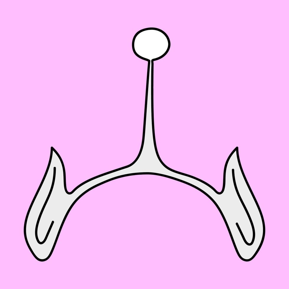 antena vetorial e orelhas alienígenas desenhadas no estilo doodle. vetor